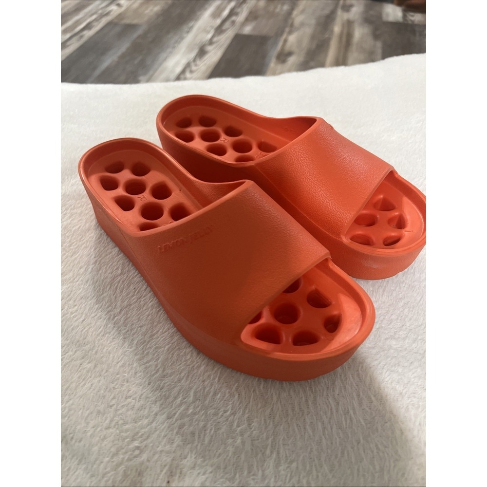 Lemon Jelly 38 Womens Size 6M Shoes Orange Slides Comfort Wedge Platform Sandals